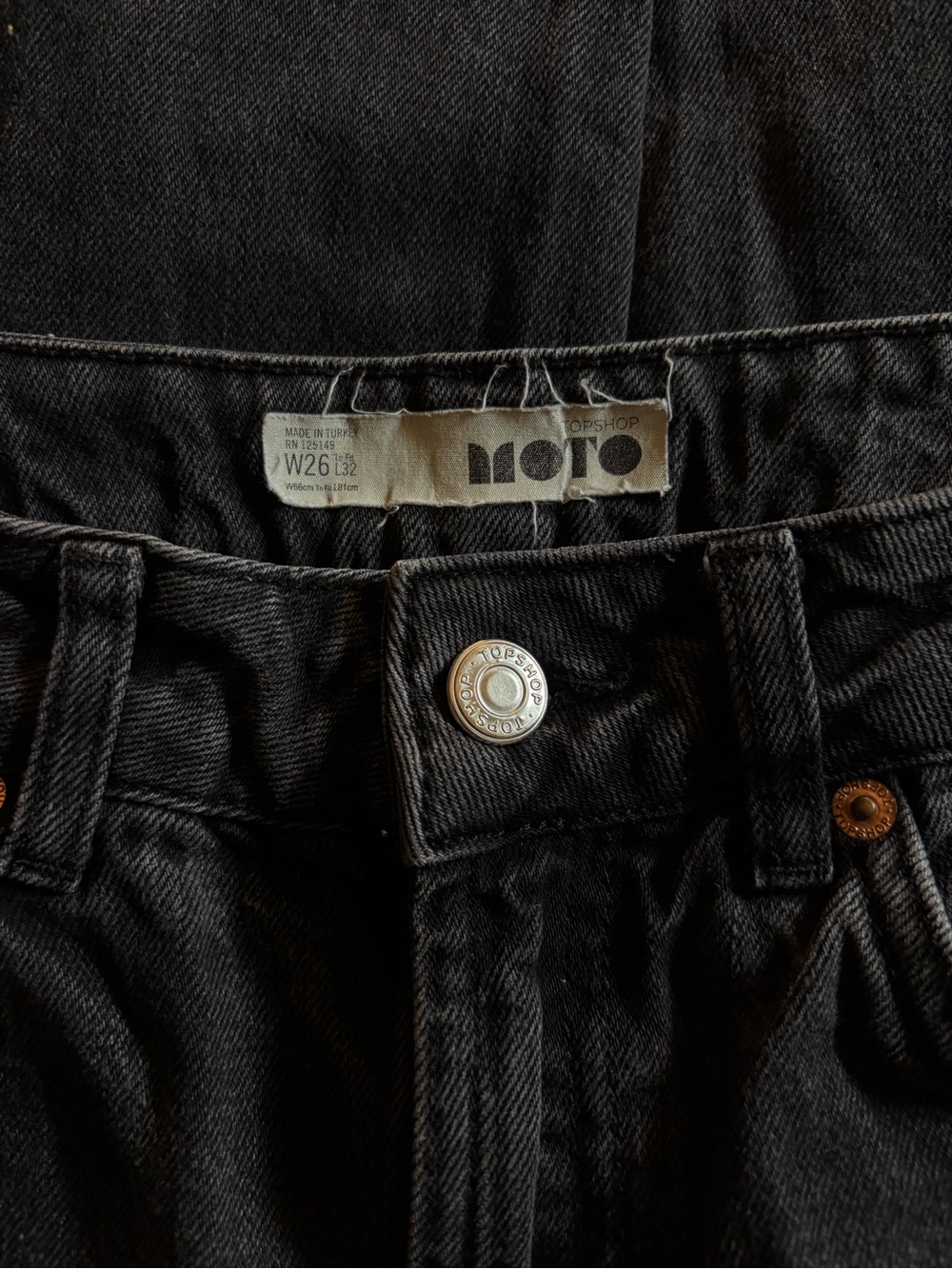 Topshop MOTO Black Wide-Leg Jeans